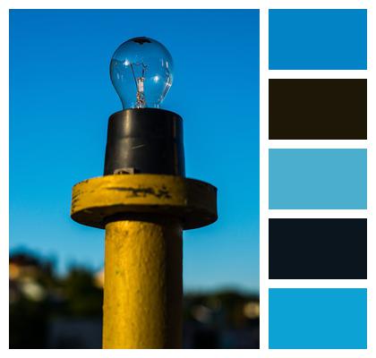 Symbol Blue Sky Technology Blue Idea Bulb Creativity Lightbulb Idea Light Image